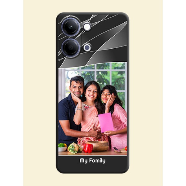 Mixed Wave Lines on Photo On Space Black Custom Soft Matte Mobile Back Cover - Vivo Y05 4G Mixed Wave Lines on Photo On Space Black Custom Soft Matte Mobile Back Cover - Vivo Y05 4G