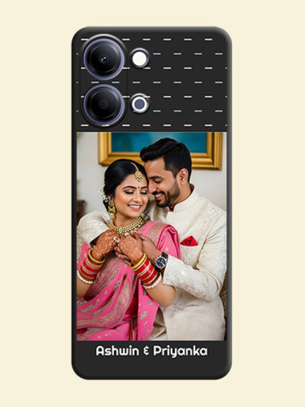 Line Pattern Design with Text On Space Black Custom Soft Matte Mobile Back Cover - Vivo Y05 4G