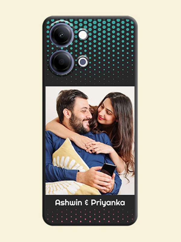 Faded Dots with Grunge Photo Frame and Text On Space Black Custom Soft Matte Mobile Back Cover - Vivo Y05 4G