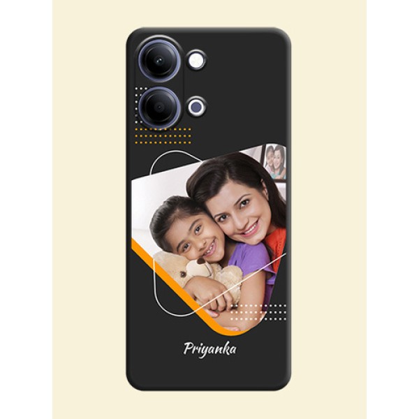 Yellow Triangle on Photo On Space Black Custom Soft Matte Mobile Back Cover - Vivo Y05 4G Yellow Triangle on Photo On Space Black Custom Soft Matte Mobile Back Cover - Vivo Y05 4G