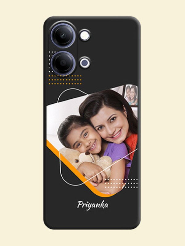 Yellow Triangle on Photo On Space Black Custom Soft Matte Mobile Back Cover - Vivo Y05 4G