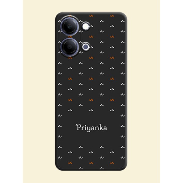 Simple Pattern With Custom Text On Space Black Custom Soft Matte Mobile Back Cover - Vivo Y05 4G Simple Pattern With Custom Text On Space Black Custom Soft Matte Mobile Back Cover - Vivo Y05 4G