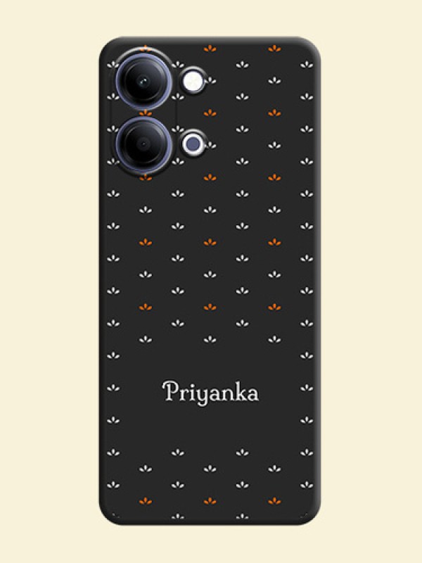 Simple Pattern With Custom Text On Space Black Custom Soft Matte Mobile Back Cover - Vivo Y05 4G