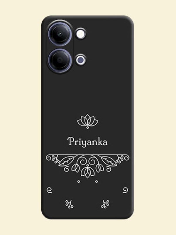 Lotus Garden Custom Text On Space Black Custom Soft Matte Mobile Back Cover - Vivo Y05 4G