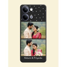 Miniature Love Symbols with Name On Space Black Custom Soft Matte Mobile Back Cover - Vivo Y11 5G