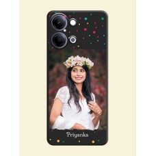 Multicolor Dotted Pattern with Text On Space Black Custom Soft Matte Mobile Back Cover - Vivo Y11 5G