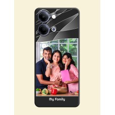 Mixed Wave Lines on Photo On Space Black Custom Soft Matte Mobile Back Cover - Vivo Y11 5G