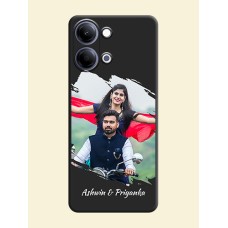 Grunge Brush Strokes on Photo On Space Black Custom Soft Matte Mobile Back Cover - Vivo Y11 5G