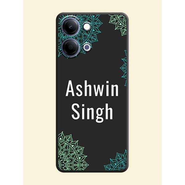 Your Name with Floral Design On Space Black Custom Soft Matte Mobile Back Cover - Vivo Y11 5G Your Name with Floral Design On Space Black Custom Soft Matte Mobile Back Cover - Vivo Y11 5G