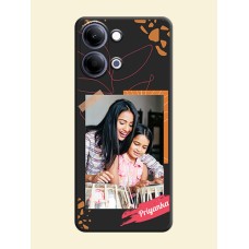 Orange Photo Frame On Space Black Custom Soft Matte Mobile Back Cover - Vivo Y11 5G