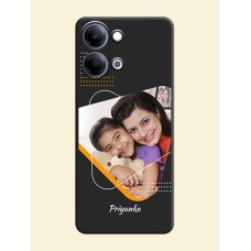 Yellow Triangle on Photo On Space Black Custom Soft Matte Mobile Back Cover - Vivo Y11 5G