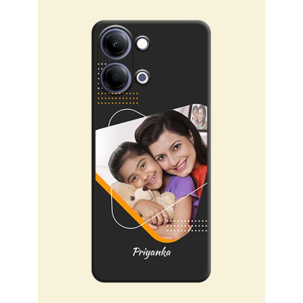 Yellow Triangle on Photo On Space Black Custom Soft Matte Mobile Back Cover - Vivo Y11 5G Yellow Triangle on Photo On Space Black Custom Soft Matte Mobile Back Cover - Vivo Y11 5G