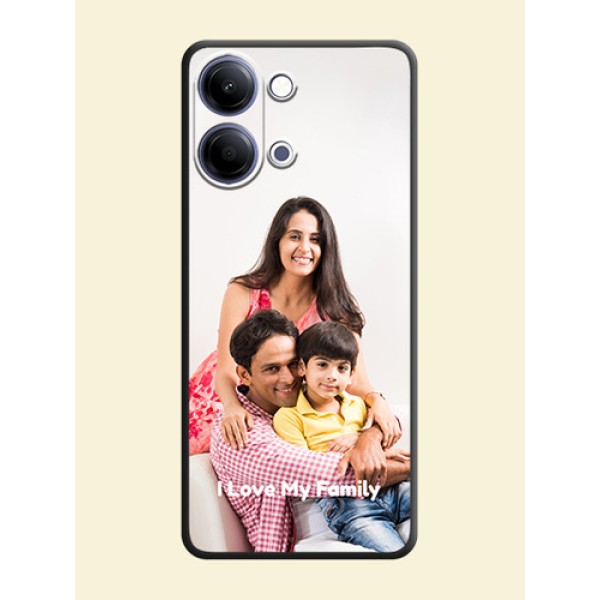 Full Single Pic Upload With Text On Space Black Custom Soft Matte Mobile Back Cover - Vivo Y11 5G Full Single Pic Upload With Text On Space Black Custom Soft Matte Mobile Back Cover - Vivo Y11 5G