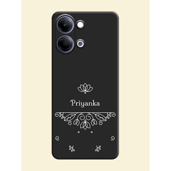 Lotus Garden Custom Text On Space Black Custom Soft Matte Mobile Back Cover - Vivo Y11 5G Lotus Garden Custom Text On Space Black Custom Soft Matte Mobile Back Cover - Vivo Y11 5G
