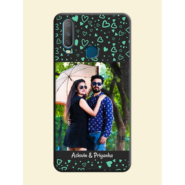 Sea Green Indefinite Love Pattern - Photo on Space Black Soft Matte Mobile Cover - Vivo Y15 Sea Green Indefinite Love Pattern - Photo on Space Black Soft Matte Mobile Cover - Vivo Y15