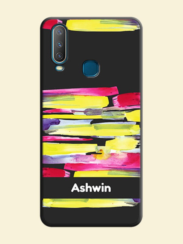Brush Coloured on Space Black Personalized Soft Matte Phone Covers - Vivo Y15
