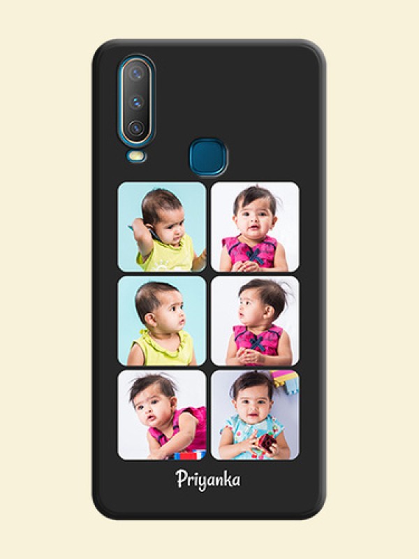 Floral Art with 6 Image Holder - Photo on Space Black Soft Matte Mobile Case - Vivo Y15