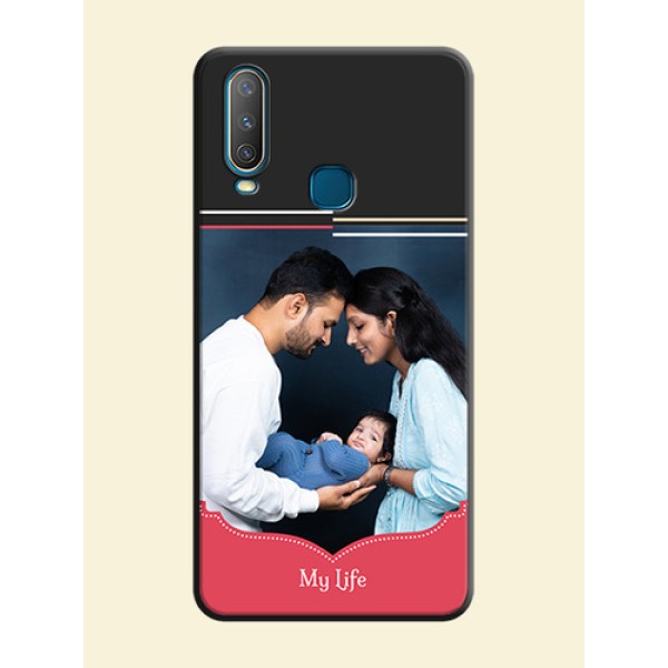 Classic Plain Design with Name - Photo on Space Black Soft Matte Phone Cover - Vivo Y15
