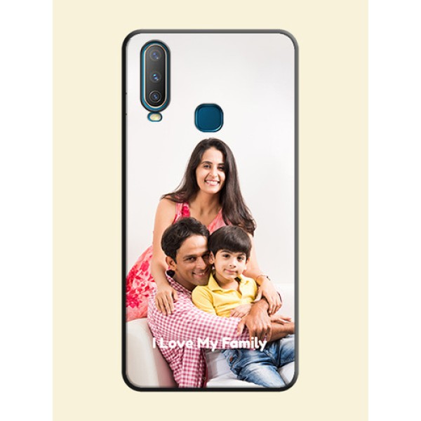 Full Single Pic Upload With Text On Space Black Personalized Soft Matte Phone Covers -Vivo Y15 Full Single Pic Upload With Text On Space Black Personalized Soft Matte Phone Covers -Vivo Y15