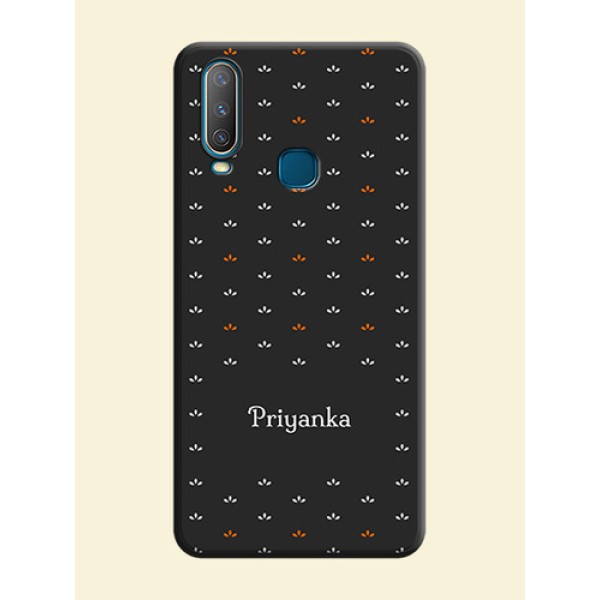 Simple Pattern With Custom Text On Space Black Personalized Soft Matte Phone Covers -Vivo Y15 Simple Pattern With Custom Text On Space Black Personalized Soft Matte Phone Covers -Vivo Y15