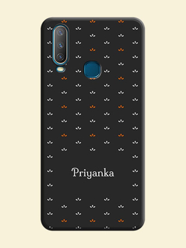 Simple Pattern With Custom Text On Space Black Personalized Soft Matte Phone Covers -Vivo Y15