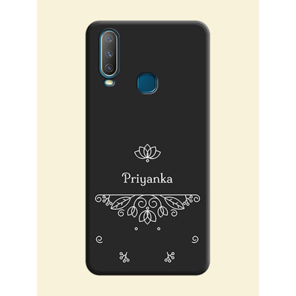 Lotus Garden Custom Text On Space Black Personalized Soft Matte Phone Covers -Vivo Y15 Lotus Garden Custom Text On Space Black Personalized Soft Matte Phone Covers -Vivo Y15