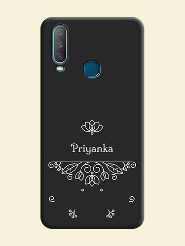 Lotus Garden Custom Text On Space Black Personalized Soft Matte Phone Covers -Vivo Y15