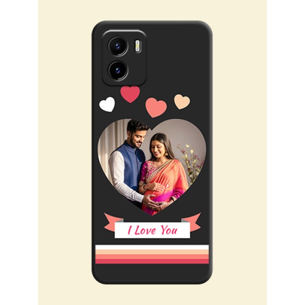 Love Shaped Photo with Colorful Stripes on Personalised Space Black Soft Matte Cases - Vivo Y15c Love Shaped Photo with Colorful Stripes on Personalised Space Black Soft Matte Cases - Vivo Y15c