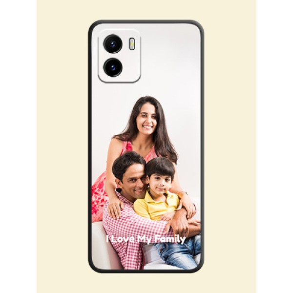 Full Single Pic Upload With Text On Space Black Personalized Soft Matte Phone Covers -Vivo Y15C Full Single Pic Upload With Text On Space Black Personalized Soft Matte Phone Covers -Vivo Y15C