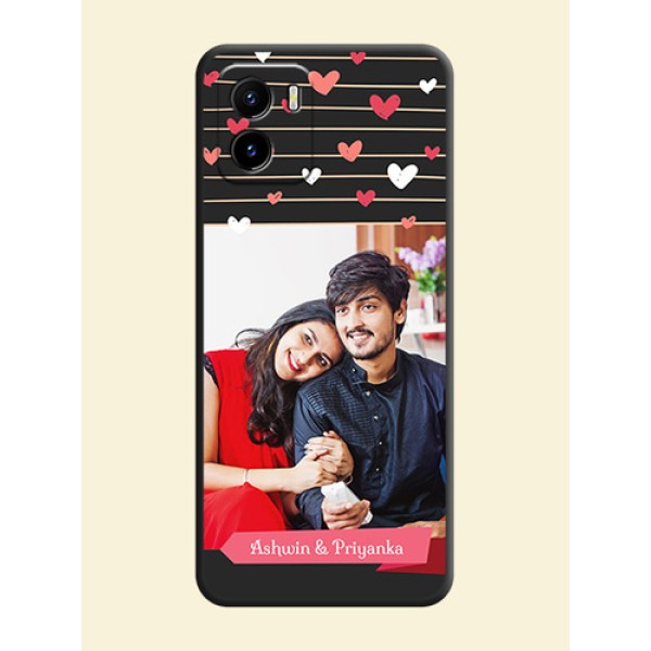 Love Pattern with Name on Pink Ribbon on Photo on Space Black Soft Matte Back Cover - Vivo Y15s Love Pattern with Name on Pink Ribbon on Photo on Space Black Soft Matte Back Cover - Vivo Y15s