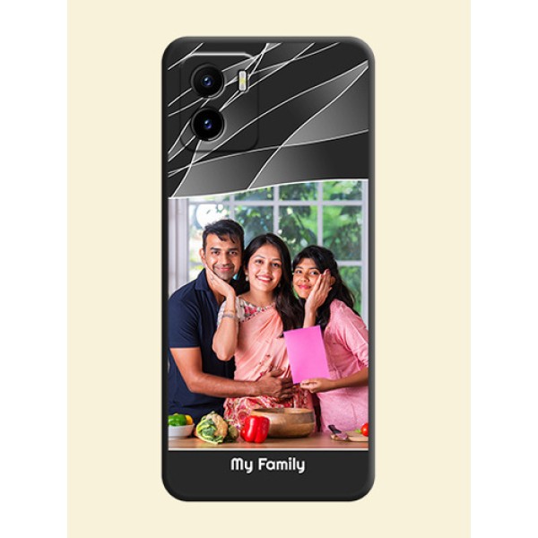 Mixed Wave Lines on Photo on Space Black Soft Matte Mobile Cover - Vivo Y15s Mixed Wave Lines on Photo on Space Black Soft Matte Mobile Cover - Vivo Y15s