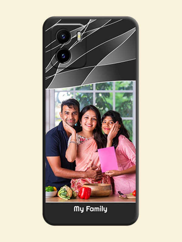 Mixed Wave Lines on Photo on Space Black Soft Matte Mobile Cover - Vivo Y15s