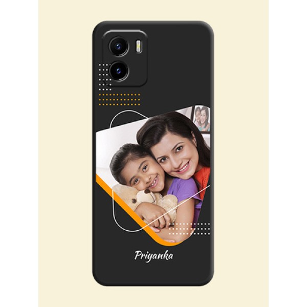 Yellow Triangle on Photo on Space Black Soft Matte Phone Cover - Vivo Y15s Yellow Triangle on Photo on Space Black Soft Matte Phone Cover - Vivo Y15s