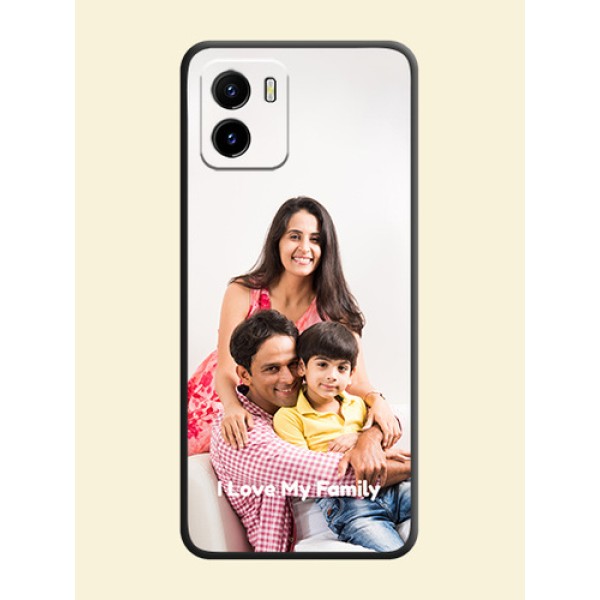 Full Single Pic Upload With Text On Space Black Personalized Soft Matte Phone Covers -Vivo Y15S Full Single Pic Upload With Text On Space Black Personalized Soft Matte Phone Covers -Vivo Y15S