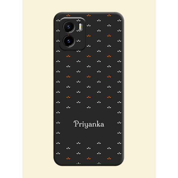 Simple Pattern With Custom Text On Space Black Personalized Soft Matte Phone Covers -Vivo Y15S Simple Pattern With Custom Text On Space Black Personalized Soft Matte Phone Covers -Vivo Y15S