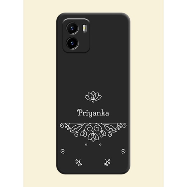 Lotus Garden Custom Text On Space Black Personalized Soft Matte Phone Covers -Vivo Y15S Lotus Garden Custom Text On Space Black Personalized Soft Matte Phone Covers -Vivo Y15S