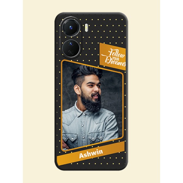 Follow Your Dreams with White Dots on Space Black Custom Soft Matte Phone Cases - Vivo Y16