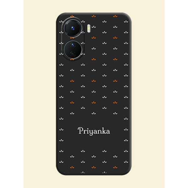 Simple Pattern With Custom Text On Space Black Personalized Soft Matte Phone Covers -Vivo Y16 Simple Pattern With Custom Text On Space Black Personalized Soft Matte Phone Covers -Vivo Y16