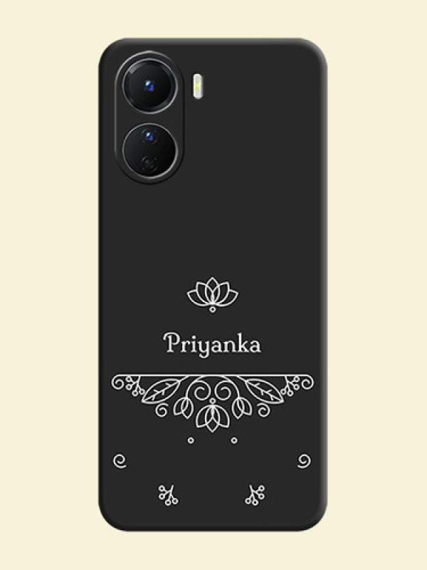 Lotus Garden Custom Text On Space Black Personalized Soft Matte Phone Covers -Vivo Y16