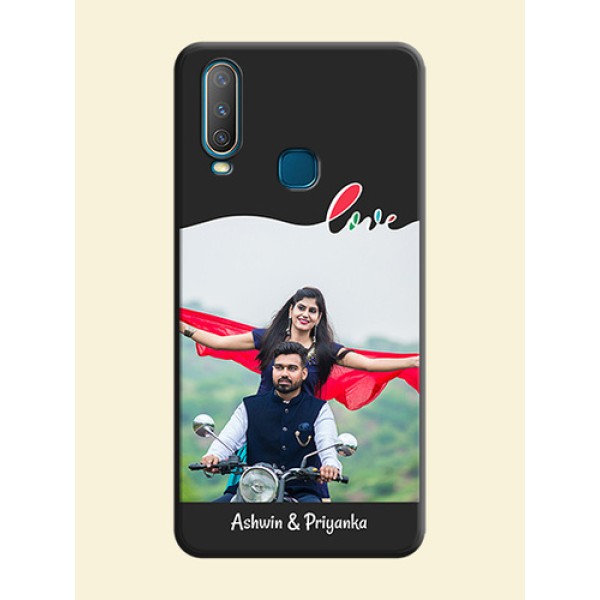 Fall in Love Pattern with Picture - Photo on Space Black Soft Matte Mobile Case - Vivo Y17 Fall in Love Pattern with Picture - Photo on Space Black Soft Matte Mobile Case - Vivo Y17