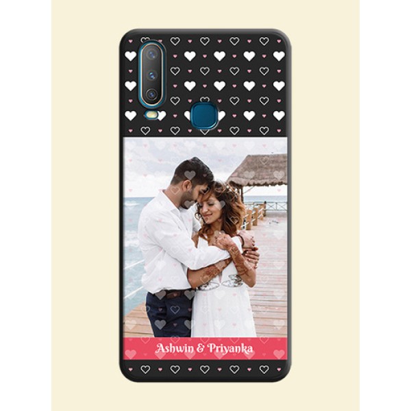 White Color Love Symbols with Text Design - Photo on Space Black Soft Matte Phone Cover - Vivo Y17 White Color Love Symbols with Text Design - Photo on Space Black Soft Matte Phone Cover - Vivo Y17