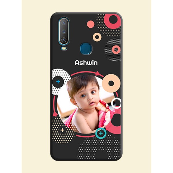 Multicoloured Round Image on Personalised Space Black Soft Matte Cases - Vivo Y17 Multicoloured Round Image on Personalised Space Black Soft Matte Cases - Vivo Y17
