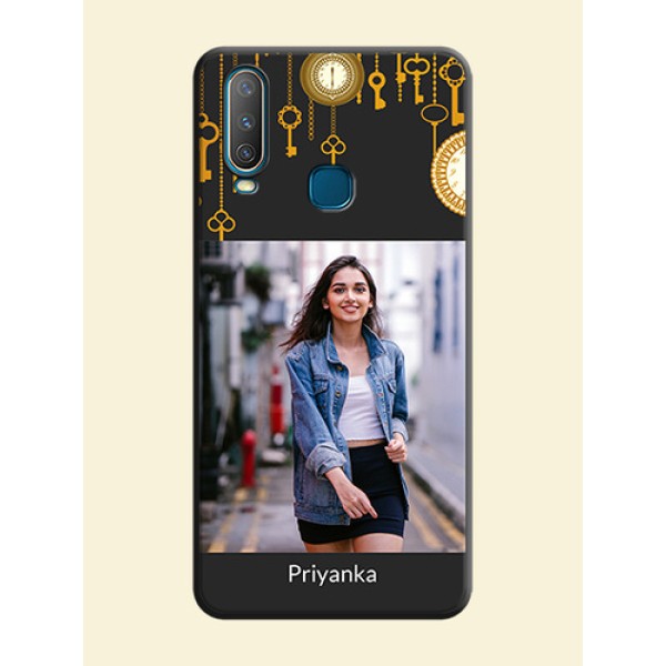 Decorative Design with Text on Space Black Custom Soft Matte Back Cover - Vivo Y17