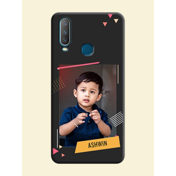 Photo Frame with Triangle Small Dots - Photo on Space Black Soft Matte Back Cover - Vivo Y17 Photo Frame with Triangle Small Dots - Photo on Space Black Soft Matte Back Cover - Vivo Y17