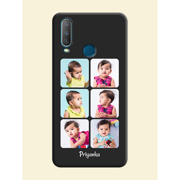 Floral Art with 6 Image Holder - Photo on Space Black Soft Matte Mobile Case - Vivo Y17 Floral Art with 6 Image Holder - Photo on Space Black Soft Matte Mobile Case - Vivo Y17