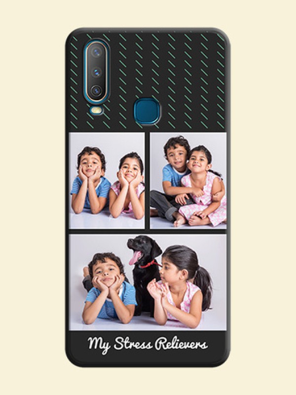 Cross Dotted Pattern with 2 Image Holder  on Personalised Space Black Soft Matte Cases - Vivo Y17