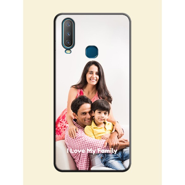 Full Single Pic Upload With Text On Space Black Personalized Soft Matte Phone Covers -Vivo Y17 Full Single Pic Upload With Text On Space Black Personalized Soft Matte Phone Covers -Vivo Y17