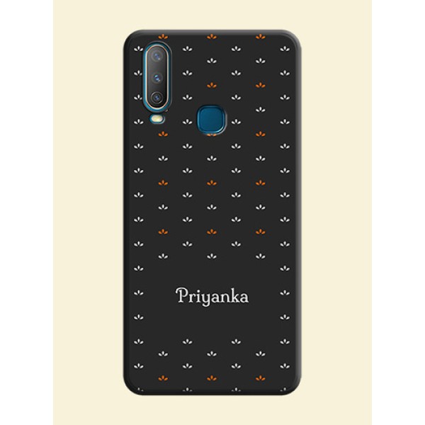 Simple Pattern With Custom Text On Space Black Personalized Soft Matte Phone Covers -Vivo Y17 Simple Pattern With Custom Text On Space Black Personalized Soft Matte Phone Covers -Vivo Y17