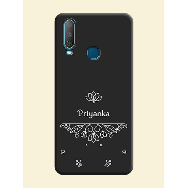 Lotus Garden Custom Text On Space Black Personalized Soft Matte Phone Covers -Vivo Y17 Lotus Garden Custom Text On Space Black Personalized Soft Matte Phone Covers -Vivo Y17