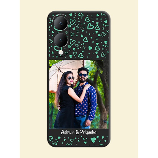Sea Green Indefinite Love Pattern on Photo On Space Black Custom Soft Matte Mobile Back Cover - Vivo Y17S Sea Green Indefinite Love Pattern on Photo On Space Black Custom Soft Matte Mobile Back Cover - Vivo Y17S
